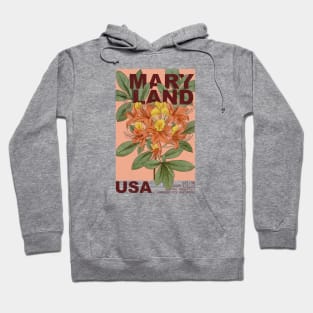 Maryland State Vintage Floral Hoodie